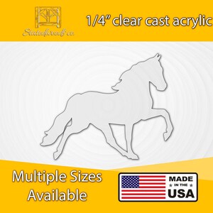 Stallion Horse Running Mane Silhouette Animal Shape | High Quality Acrylic Laser Template | Custom Size Shape