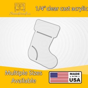 Christmas Stocking Cutout | High Quality Acrylic Laser Template | Custom Size Shape