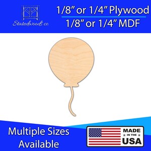 Celebration Birthday Balloon Shape Cutout | Unfinished Plywood or MDF  Laser Cut Shape | 1/8&quot; to 1/4&quot; thick DIY, Arts and Craft