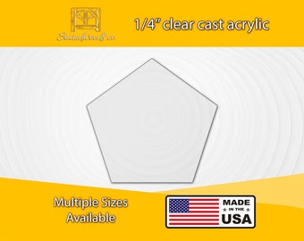 Pentagon Shape Cutout  | High Quality Acrylic Laser Template | Custom Size Shape
