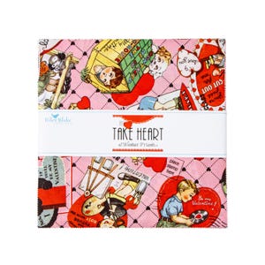 Take Heart by J. Wecker Frisch for Riley Blake Designs Layer Cake 10&quot; Stacker 10&quot; Squares