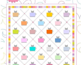 Tea Cats Quilt PATTERN by Wendy Sheppard (WS41) Layer Cake Friendly