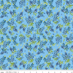 Bluebonnet Breeze by Shealeen Louise for Riley Blake (C11643-Sky) Bluebonnets 7/8 Yard Piece