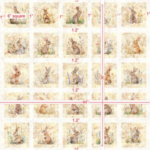 Hunny Bunny by QT Fabrics Rabbit Block Panel (30975 E) Sold by the ...