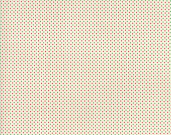 Essentially Yours Red and Green Polka Dot by Moda (8655 91) Fabric Sold by the Half Yard
