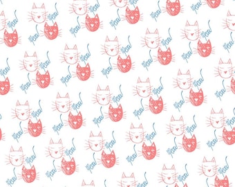 Meow Meow Meow by QT Fabrics Cat Faces (24319 ZC) Sold by the Half Yard