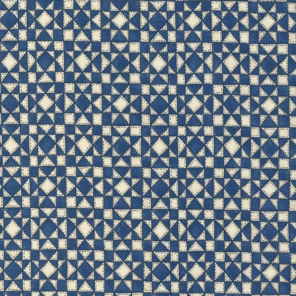 My Country by Kathy Schmitz for Moda Blue Sawtooth Star Print Sold by the Half Yard