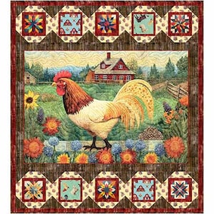 Farm Windows Wall Quilt KIT Featuring Heartland Fabric from QT Fabrics