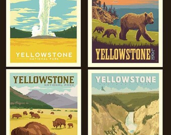 Yellowstone National Park Pillow Panel by Riley Blake Designs (PP8796) Sold by the Panel
