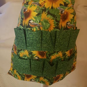 Sunflower themed egg gathering apron