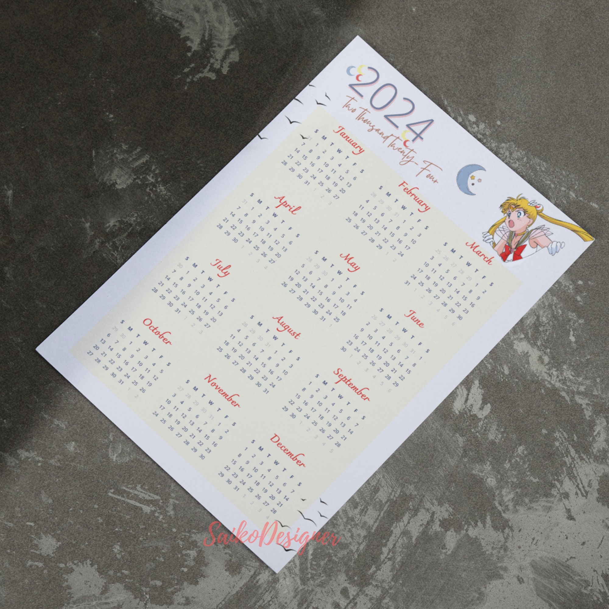  Sailor M Calendar 2024: S Moon OFFICIAL Planner 2024 2025, with  note section to write in each day of the months (Japanese manga series,  anime, tvshow) Kalendar Calendario calendrier.: Prods, Sfencks: Books