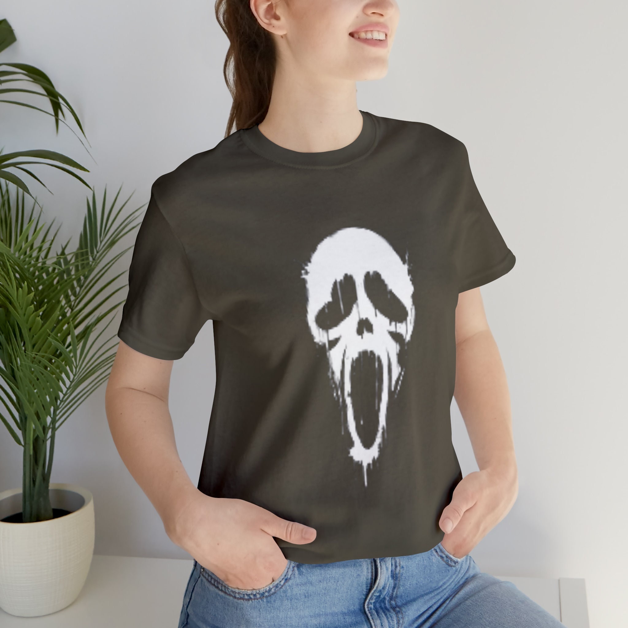 Funny Ghost Face Shirt - Spooky Halloween Ghost Face Costume T-Shirt