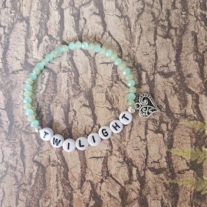 Light Green Twilight Bracelet with Antique Style Heart Charm!