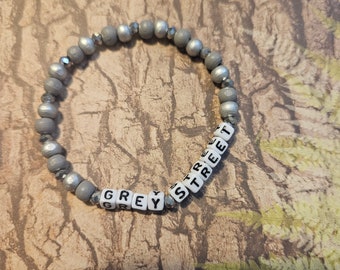 Grey Street silver wooden bead bracelet