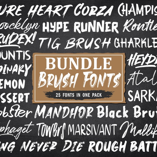 Brush Fonts Bundle Procreate Fonts Graffiti Font Paint Brush Font Brush Font Style Brush Stroke Font Fonts For Procreate Brush Pen Font