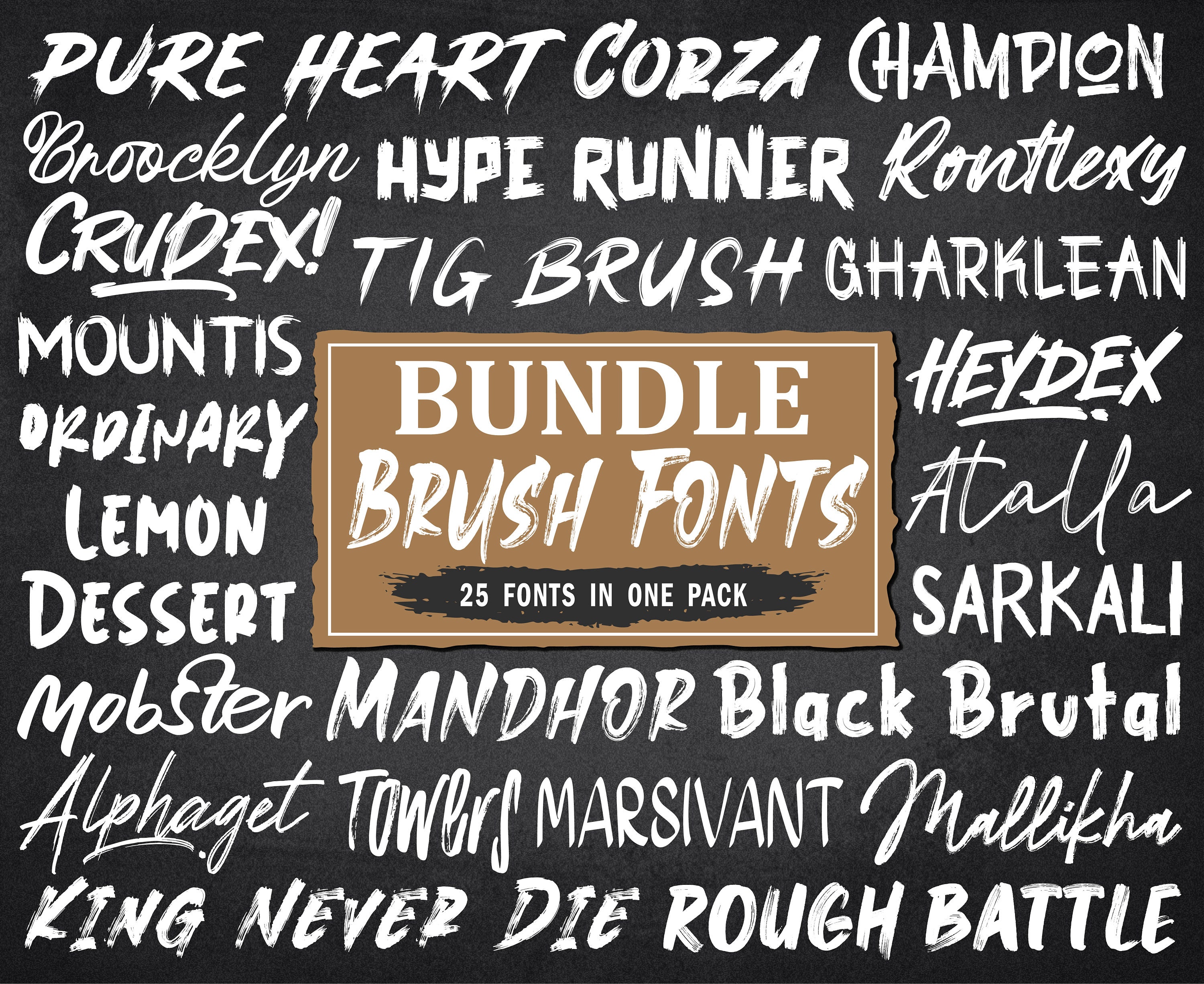Brush Fonts Bundle Procreate Fonts Graffiti Font Paint Brush Font Brush