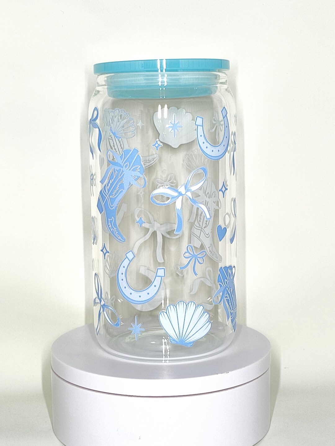 Pink Bows and Smiles 16 Oz Glass Tumbler With Bamboo Lid - Etsy