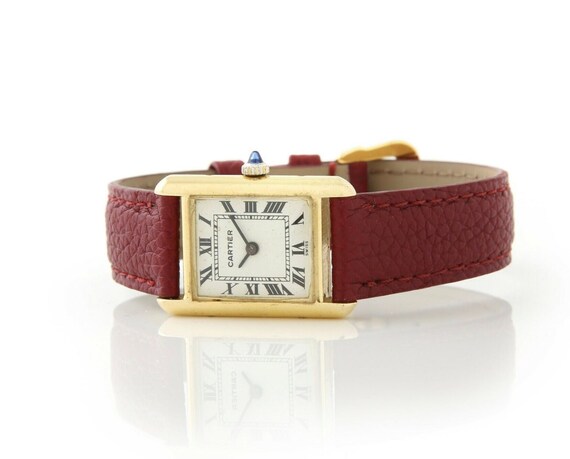 Vintage Cartier Tank Vermeil Ladies Watch, Manual… - image 1