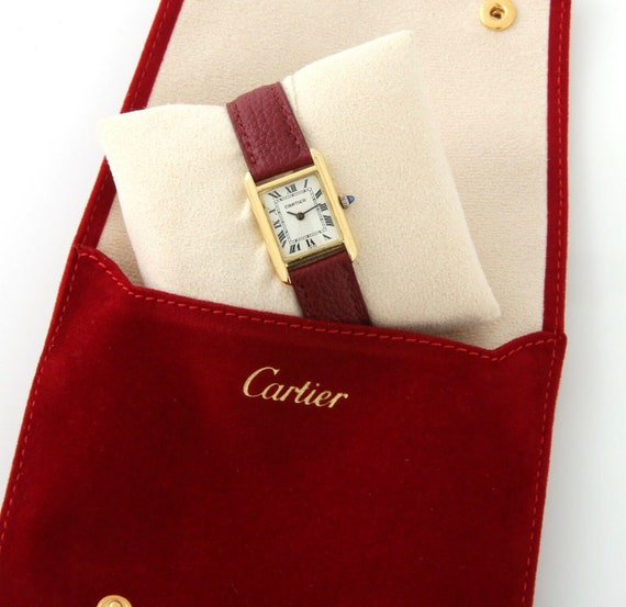 Vintage Cartier Tank Vermeil Ladies Watch, Manual… - image 7