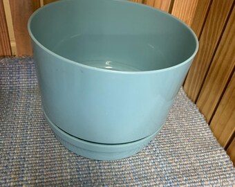 MCM Light Blue Max Klein Round Flower Pot Planter with Saucer