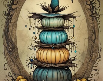 Fairy Pumpkin Stack Bundle Bundle of Three Beautiful Fairy Magical Inspired Pumpkins