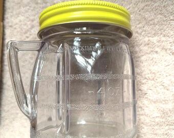 5 Vintage Osterizer 8 oz Plastic Blend Containers with Lids in Original Box