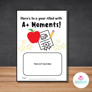 Printable Teacher Gift Card Holder, Back to School Gift Card, Teacher Appreciation Printable Gift Card, Printable First Day of School Gift