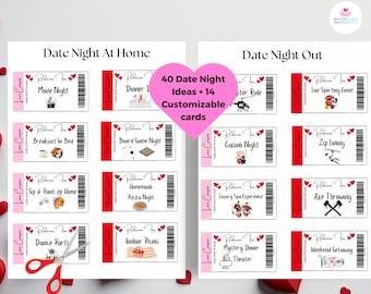 Printable Love Coupon Book, Date Night Ideas (Editable Instant Download)