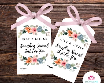 Floral Gift Tag, Printable Just For You Tags (Digital Download)