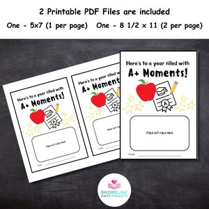 Printable Teacher Gift Card Holder, Back to School Gift (PDF) - Etsy