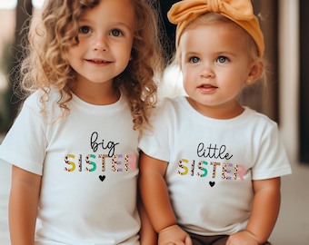 Geschwister matching Outfit, passende Oberteile Schwestern, Schwestern T-Shirt, Geschenk Kinder, Geschwister Look, große kleine schwester