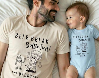 Lustiges Papa Baby matching outfits, personalisiertes T-Shirt Vater und Sohn Tochter, Papa Baby Partnerlook, lustiges Geschenk Vatertag Baby