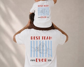 La migliore squadra di sempre Mini T-shirt papà, Mini T-shirt mamma, Completo coordinato per mamma, papà e figlio personalizzato, Look coordinato per la famiglia, Mini T-shirt papà