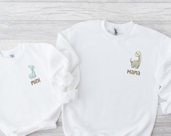 Dinosaurier Mama Mini matching outfit, passende Oberteile Mama Kind, Mutter Kind, Neumama Geschenk Set, Muttertag, Mama Mini Dino T-Shirt