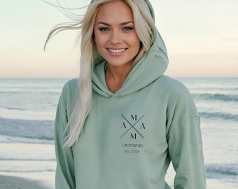 Personalisierter MAMA Hoodie / Sweatshirt / Tshirt, werdende Mutter Geschenk Ankündigung, Muttertag, beste Mama, minimalistisch, Geburtstag