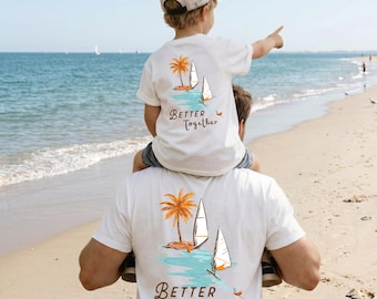 Meglio insieme Mini T-shirt Papà, Mini T-shirt Mamma, Completo coordinato per mamma, papà e bambino personalizzato, Look coordinato per la famiglia, Mini T-shirt Papà
