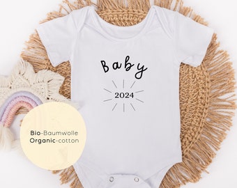 Body bébé personnalisé, nouveau-né, body bébé pour année de naissance, prénom body minimaliste, annonce grossesse naissance