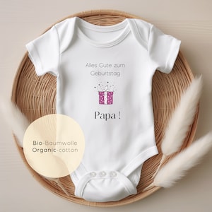 Saludos a papa por su primer cumpleanos como padre Body para bebe Body para bebe Camiseta Motivo termoadhesivo Feliz cumpleanos Regalo de cumpleanos de papa leche de cerveza Etsy Mexico