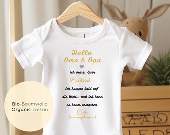 Grand-mère grand-père bébé annonce personnalisée, nouveau-né, grand-mère tante bébé body, annonce de naissance de bébé, annonce de grossesse cadeau familial