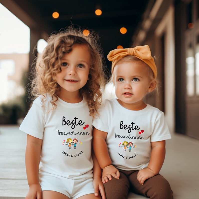 Beste Freundinnen Kinder T-shirt, Schulfreundin Geschenk Shirt, Kindergarten Freundin Geschenk, Geburtstaggeschenk beste Freundin Kleinkind zdjęcie 2