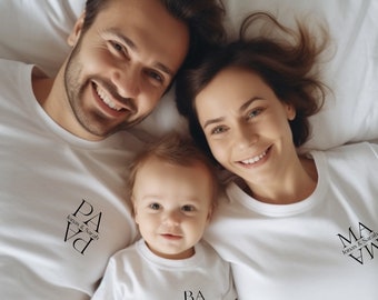 Mama Papa Mini Baby T-shirt personalizzata, abito coordinato per la famiglia Est Year, maglione per genitori, neonato, bambino, maglioni coordinati