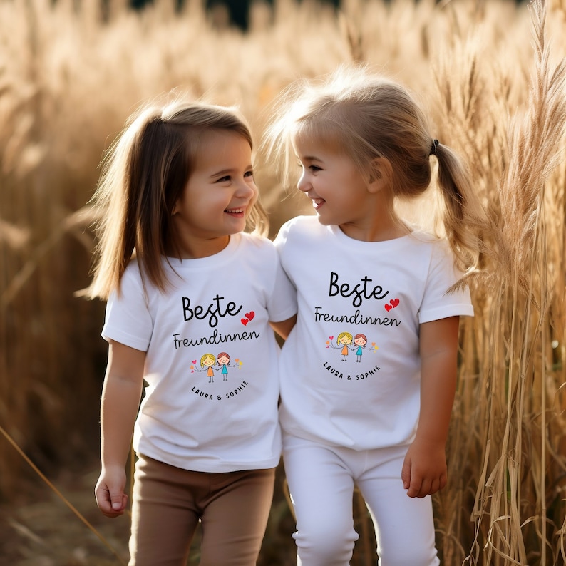 Beste Freundinnen Kinder T-shirt, Schulfreundin Geschenk Shirt, Kindergarten Freundin Geschenk, Geburtstaggeschenk beste Freundin Kleinkind zdjęcie 1