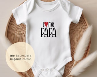 Body bébé J'aime mon papa, cadeau body nouveau-né, body bébé minimaliste, cadeau naissance papa barboteuse, annonce bébé