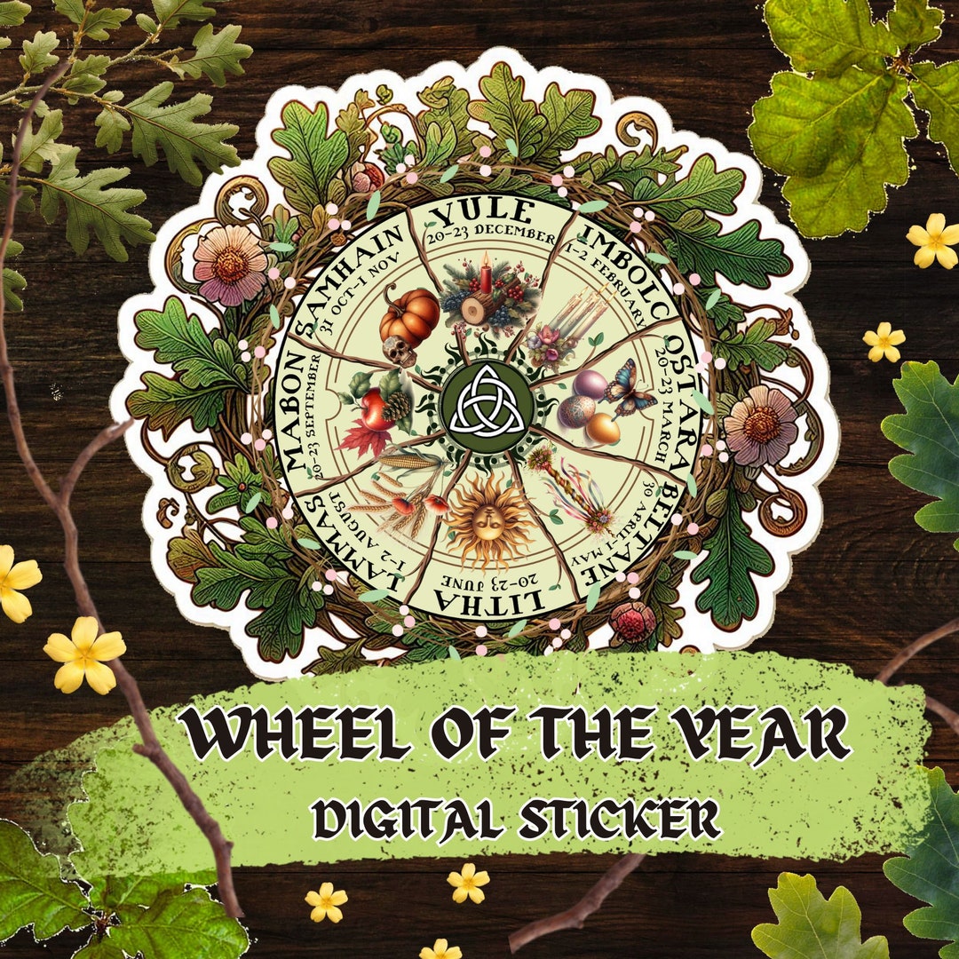 Wheel of the Year Png Printable Stickers, Pagan Sabbats Art, Wicca ...