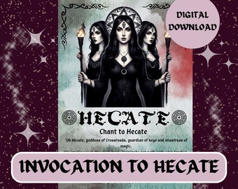 Hecate goddess printable, triple goddess art, sacred space decor, pagan witch altar, wiccan supplies, empowerment spells, ancient wisdom