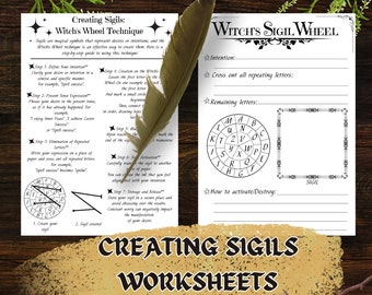 Sigil guide printable, making sigils, witchcraft basics, witch spellbook, magic grimoire printable, book of shadow digital, occult designs