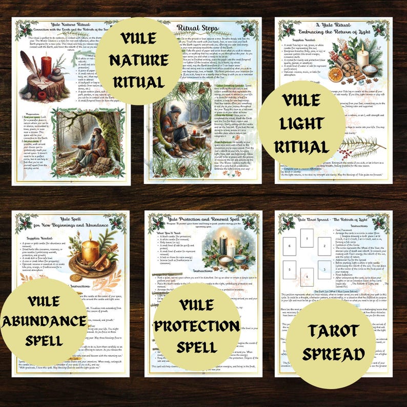 YULE Rituals & Spells Printable Guide for Grimoire, Sabbat Witch ...
