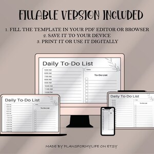 Daily to Do List Printable, Daily Task List Template PDF, Daily ...