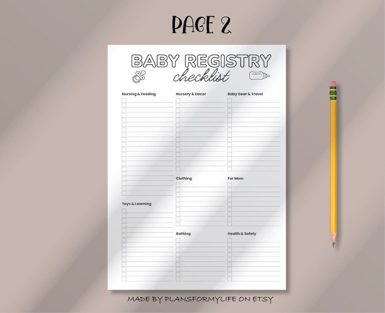Baby Essentials Checklist Printable, Newborn Checklist, Nursery Checklist, Baby Registry ...