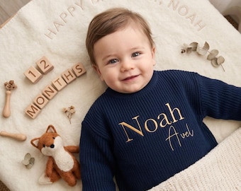 Custom Baby Sweater • Baby Christmas Gift • Baby Shower Gift • Embroidered Sweater